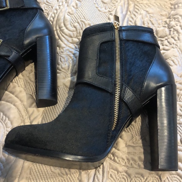 Rachel Zoe Hair Calf Leather Gorgeous Black Booties-Sz 8.5 - Picture 7 of 11